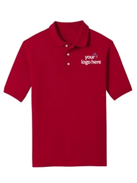 Short Sleeve Cotton Polo T-Shirt Red